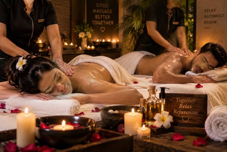 Couple's spa package treatment room in Mahipalpur