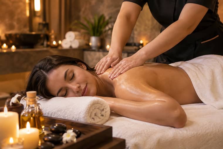 Swedish massage session at Russian Spa Mahipalpur