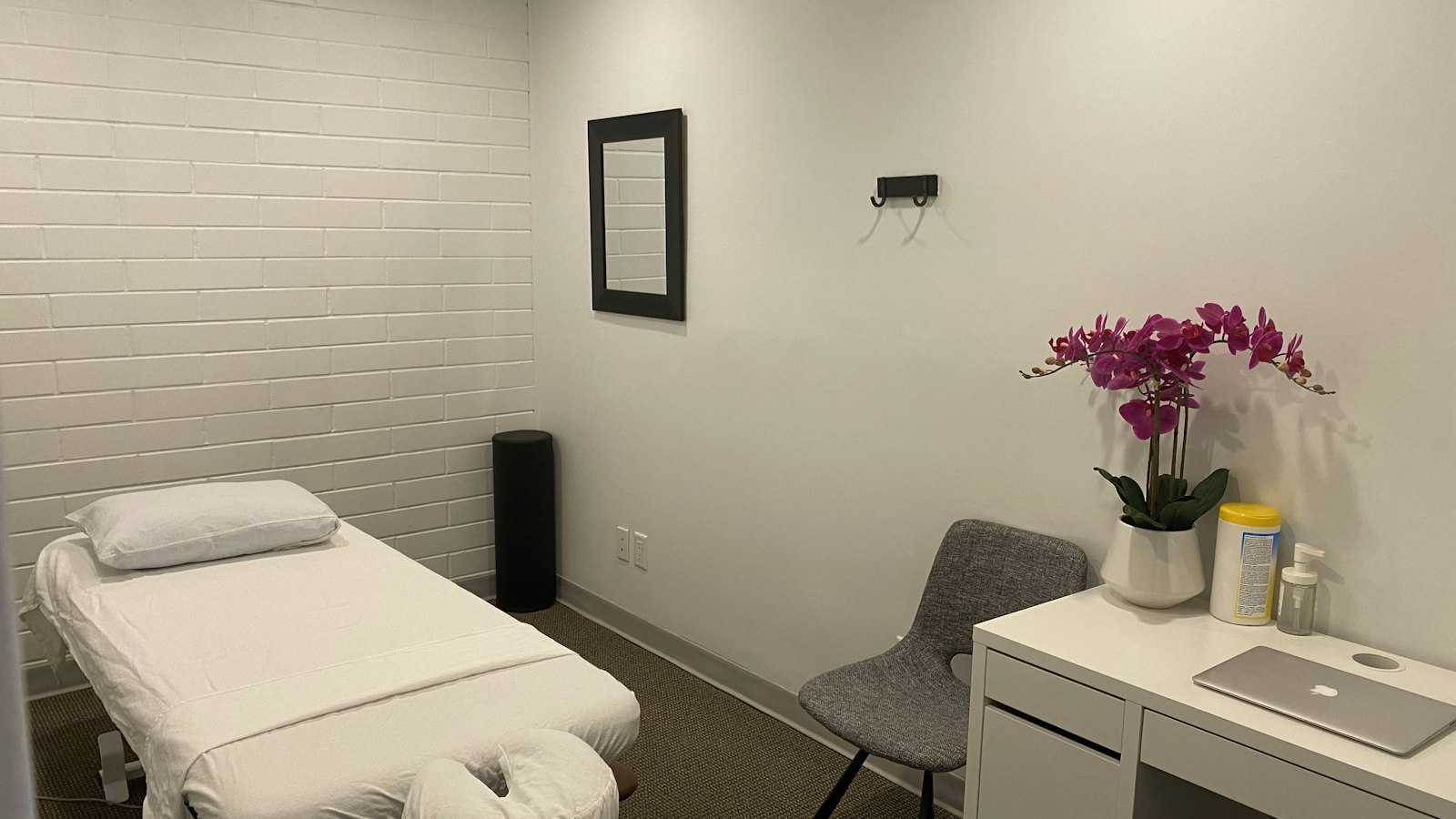 Treatment room prepared for a massage at a spa in Aerocity