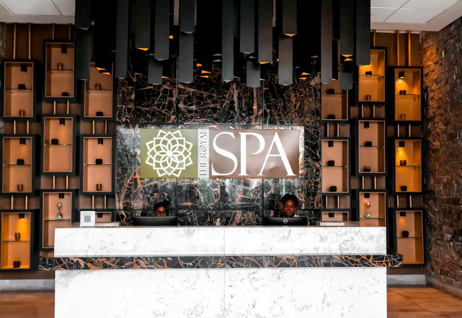 Reception desk at a wellness centre